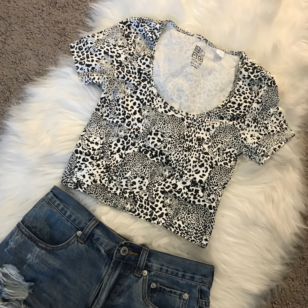 NWOT Nollie Cheetah Crop